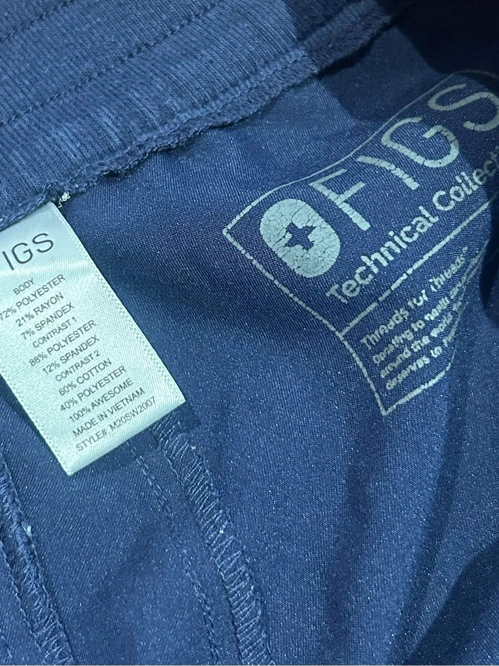 Figs men’s navy blue jogger scrub pants size small S